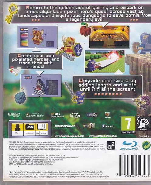 3D Dot Game Heroes - PS3 (A Grade) (Genbrug)